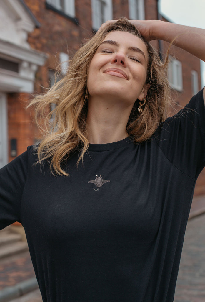 manta ray womens t-shirt Big Wild Thought