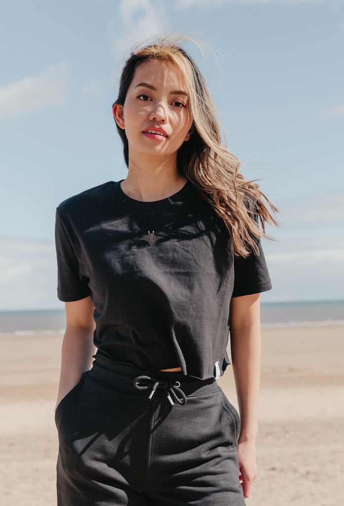 manta ray womens cropped t-shirt Big Wild Thought
