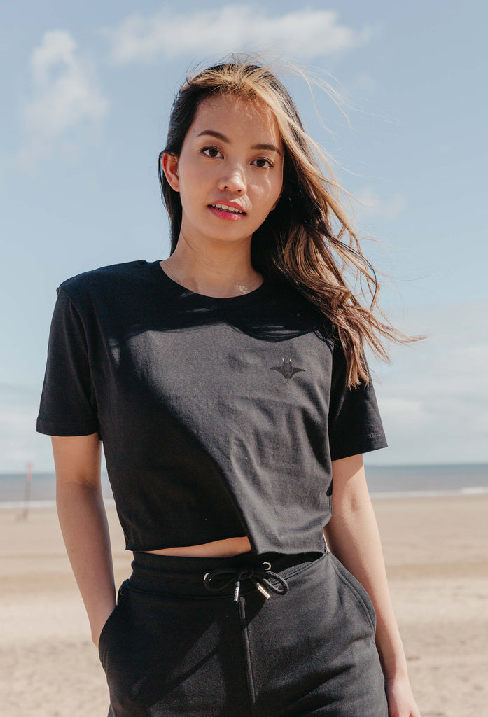 manta ray womens cropped t-shirt Big Wild Thought
