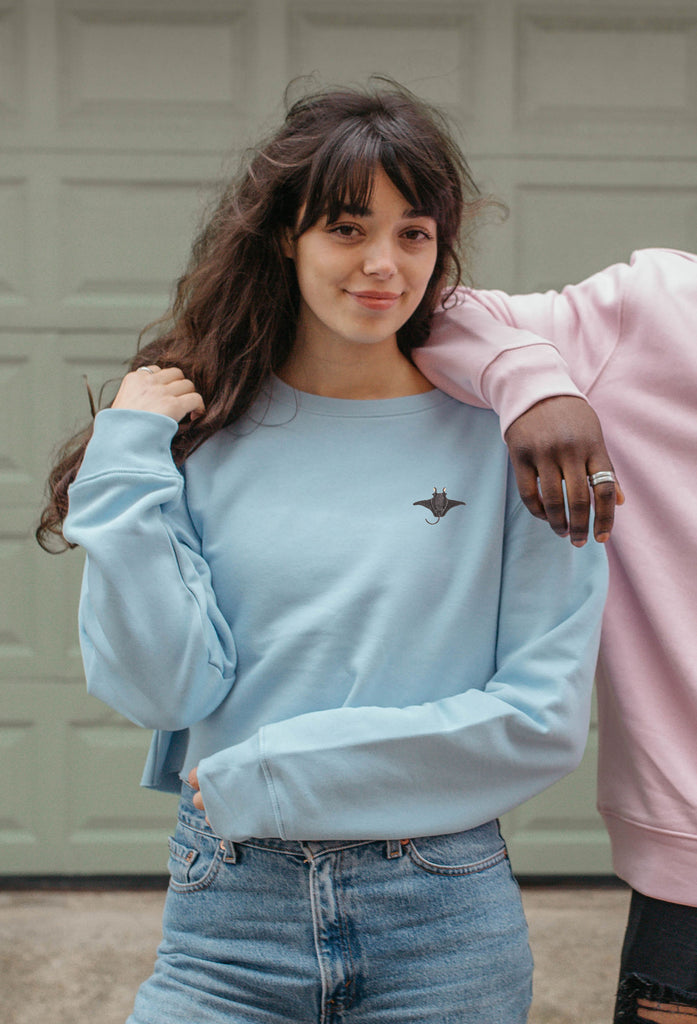manta ray womens cropped sweatshirt Big Wild Thought