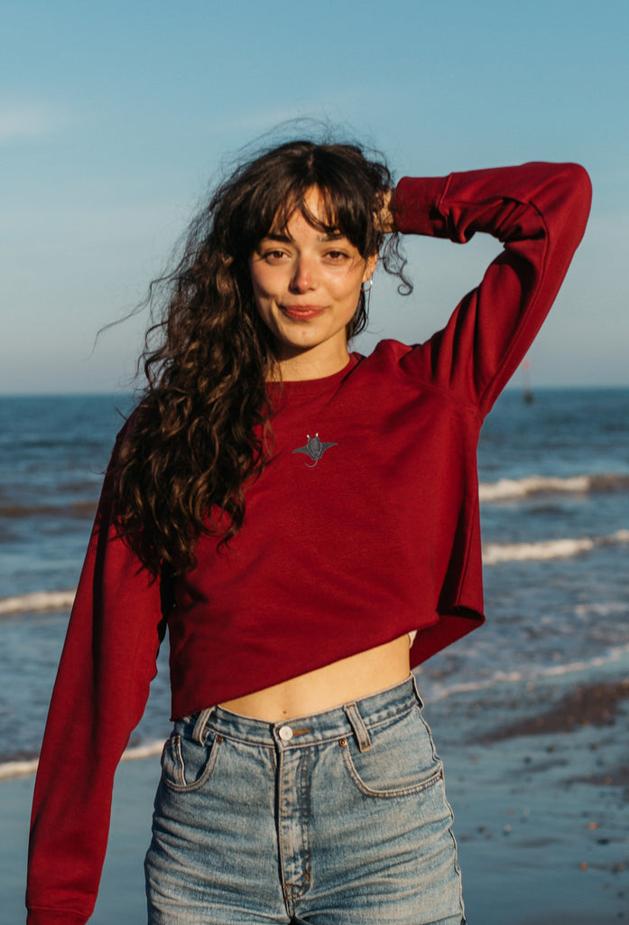 manta ray womens cropped sweatshirt Big Wild Thought