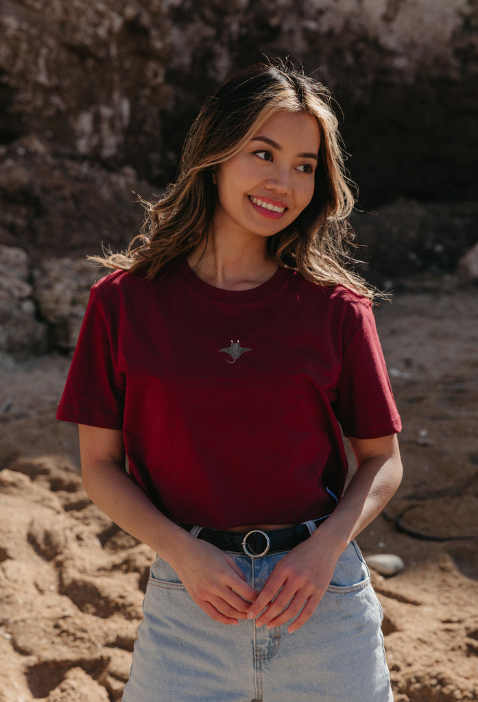 manta ray womens cropped t-shirt Big Wild Thought