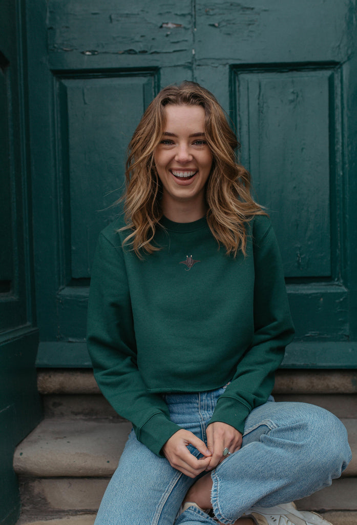 manta ray womens cropped sweatshirt Big Wild Thought
