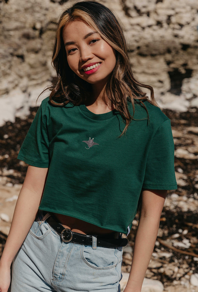 manta ray womens cropped t-shirt Big Wild Thought