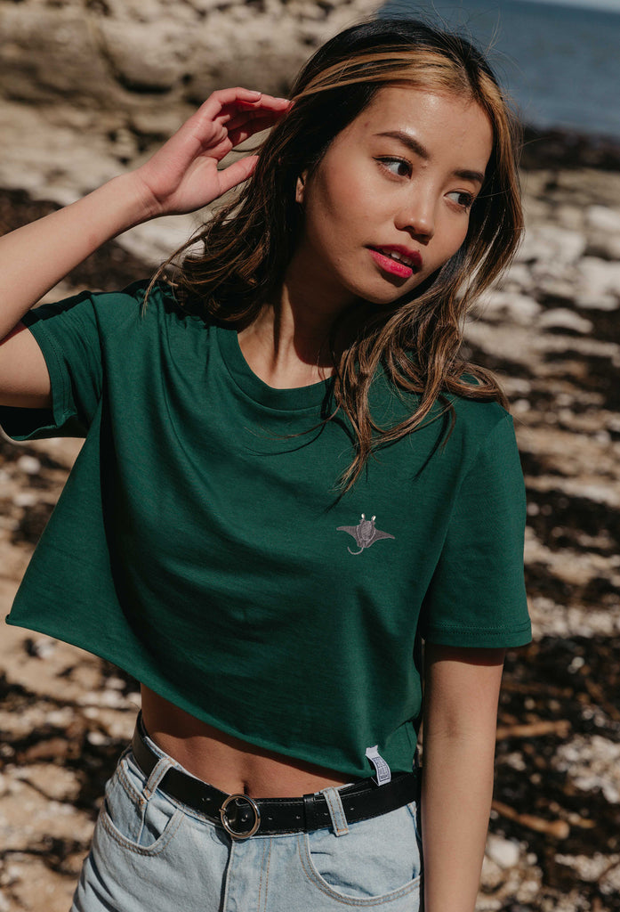 manta ray womens cropped t-shirt Big Wild Thought
