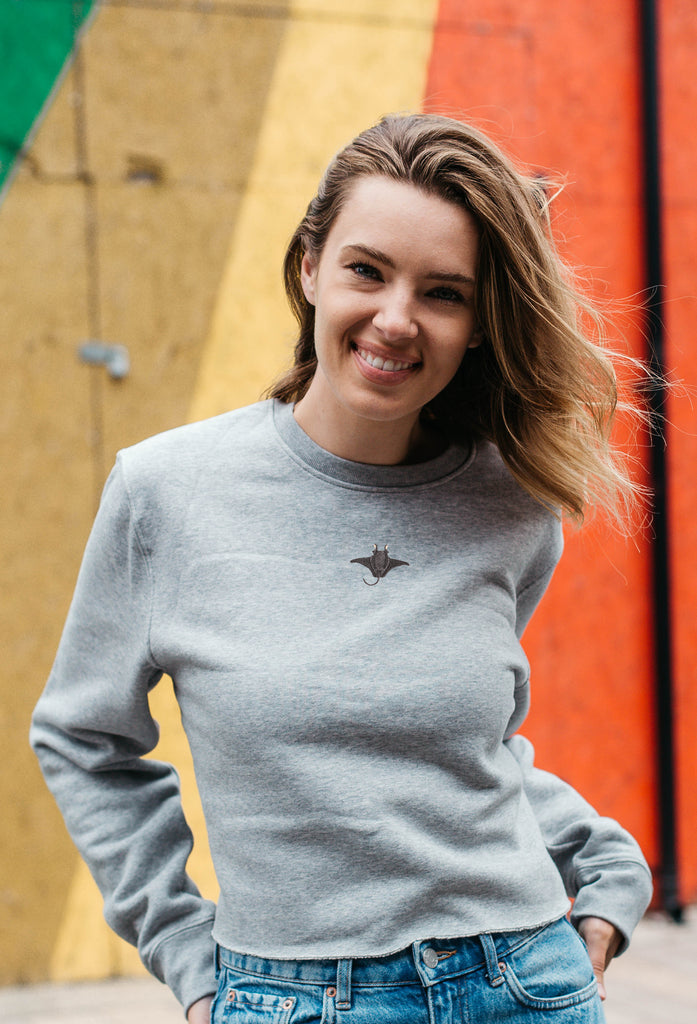 manta ray womens cropped sweatshirt Big Wild Thought