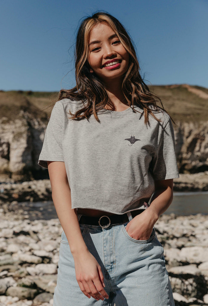 manta ray womens cropped t-shirt Big Wild Thought