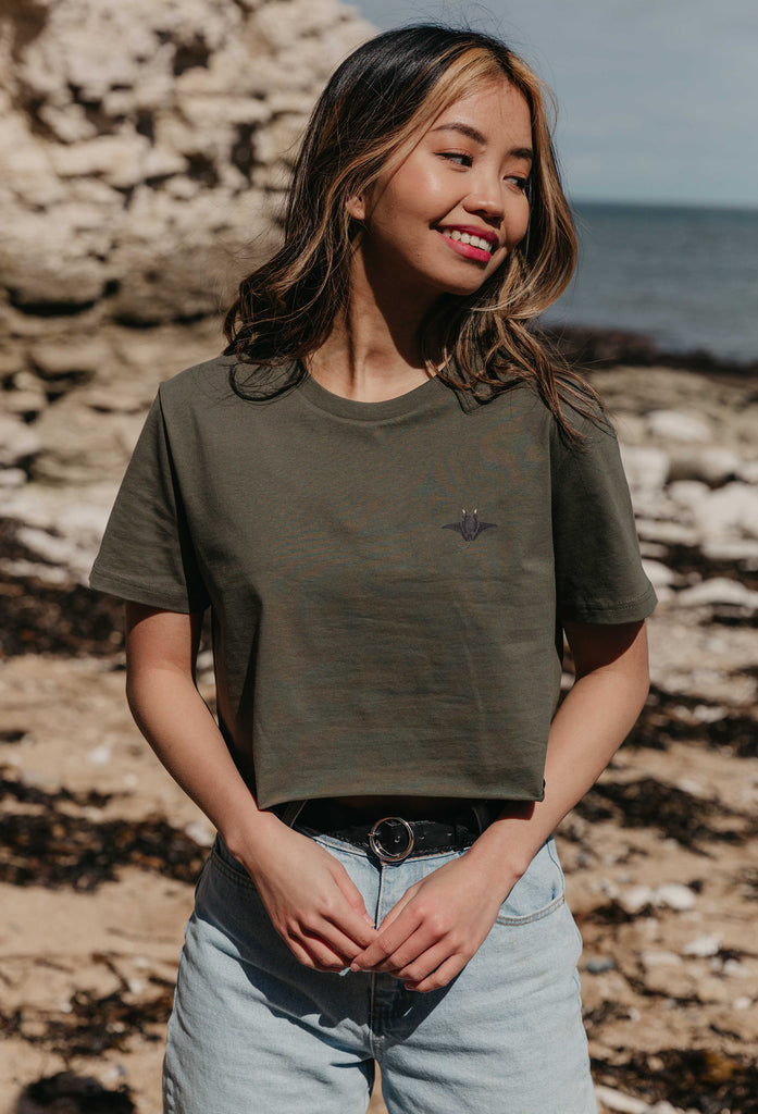 manta ray womens cropped t-shirt Big Wild Thought