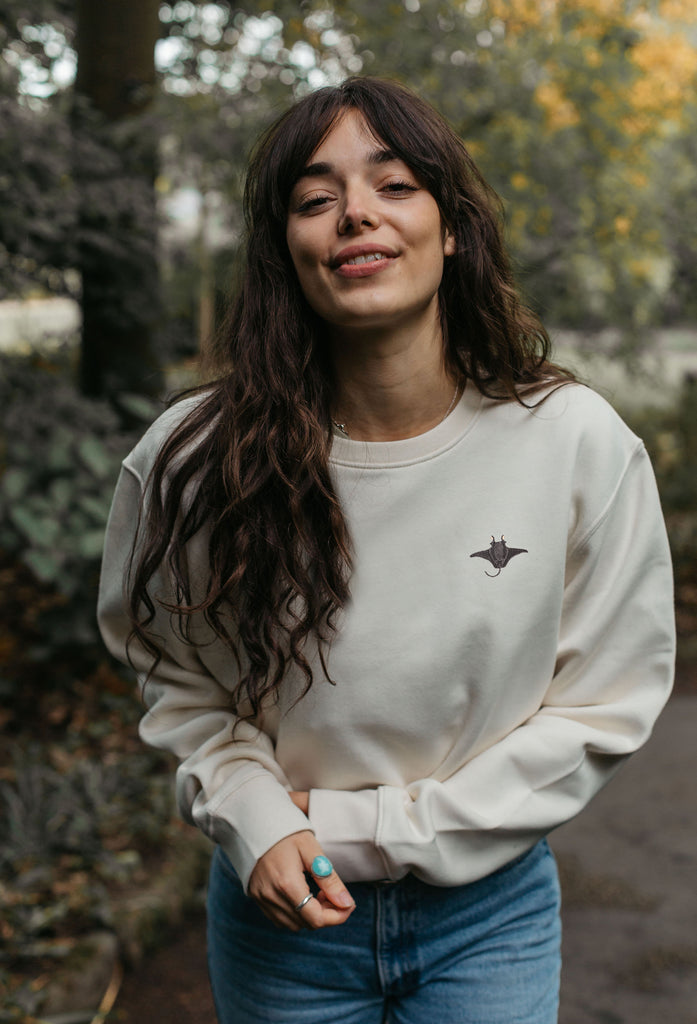 manta ray womens cropped sweatshirt Big Wild Thought