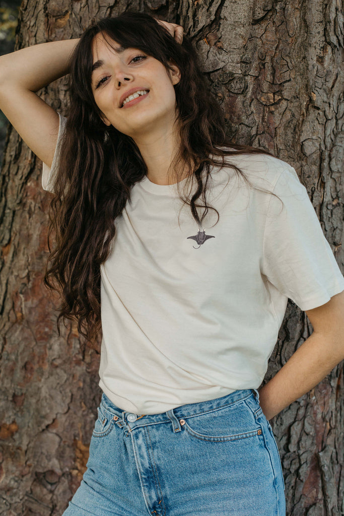manta ray womens t-shirt Big Wild Thought