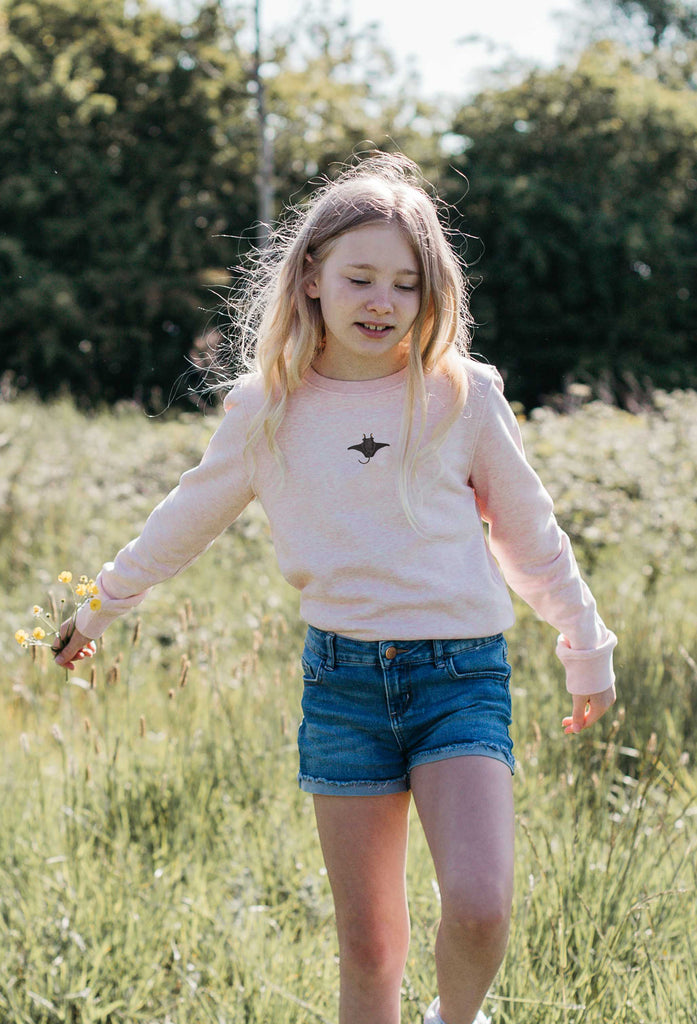 manta ray childrens sweatshirt Big Wild Thought