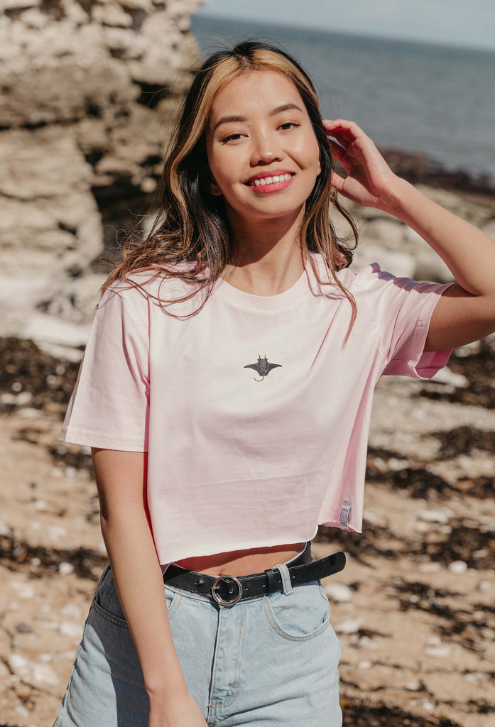 manta ray womens cropped t-shirt Big Wild Thought