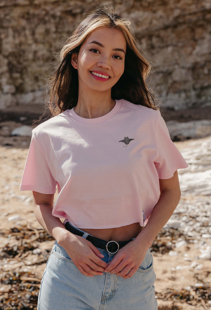 manta ray womens cropped t-shirt Big Wild Thought