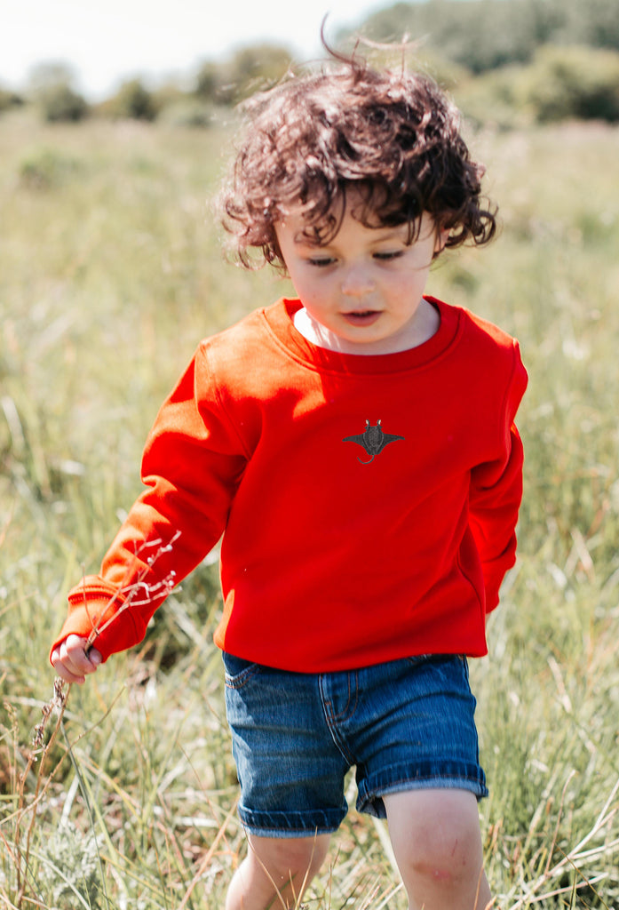 manta ray childrens sweatshirt Big Wild Thought