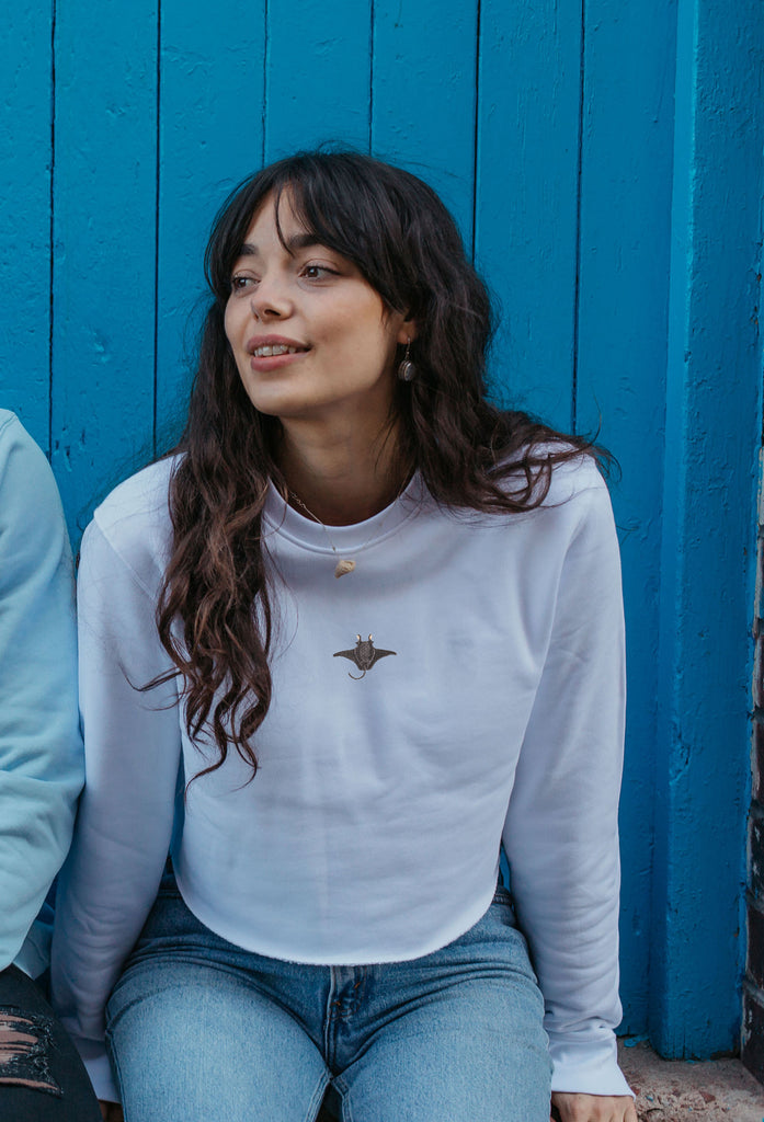 manta ray womens cropped sweatshirt Big Wild Thought