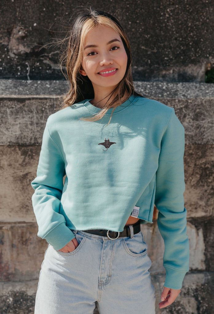 manta ray womens cropped sweatshirt Big Wild Thought