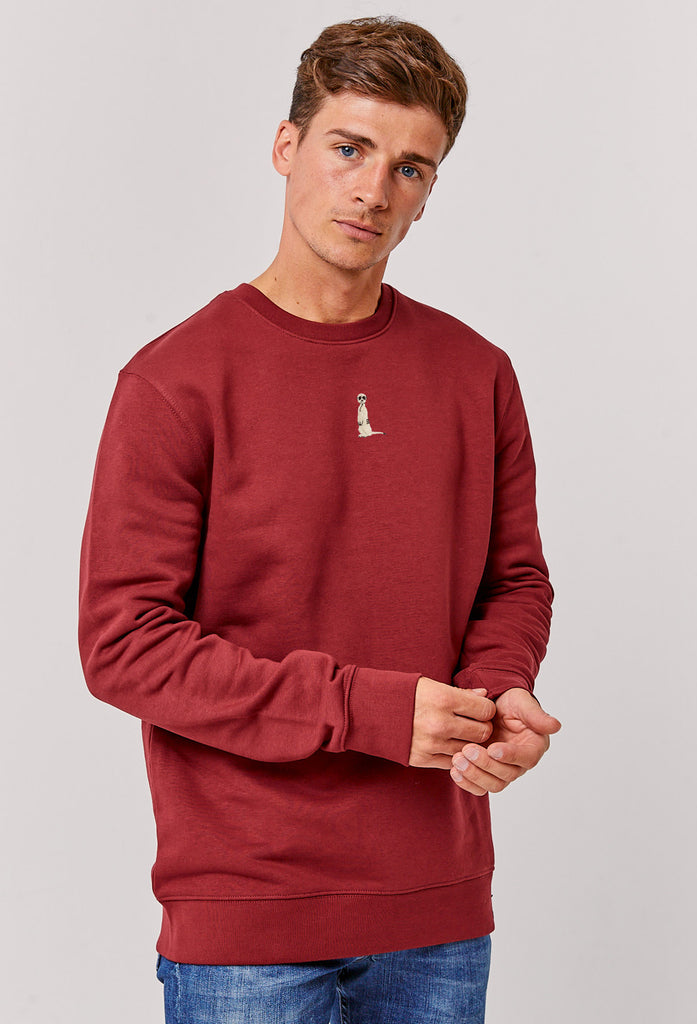 Meerkat Unisex Embroidered Organic Sustainable Sweatshirt Jumper Big Wild Thought