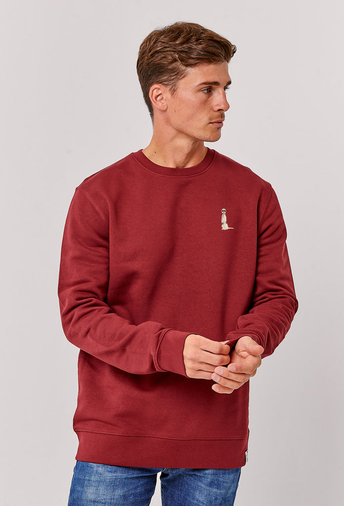 Meerkat Unisex Embroidered Organic Sustainable Sweatshirt Jumper Big Wild Thought