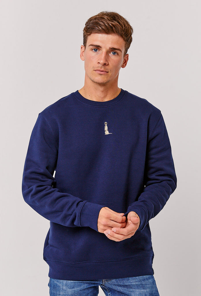 Meerkat Unisex Embroidered Organic Sustainable Sweatshirt Jumper Big Wild Thought
