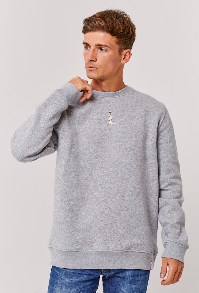 Meerkat Unisex Embroidered Organic Sustainable Sweatshirt Jumper Big Wild Thought