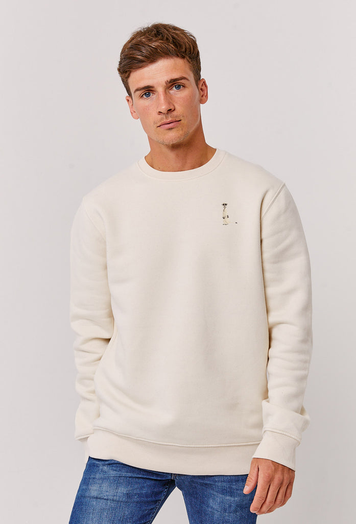 Meerkat Unisex Embroidered Organic Sustainable Sweatshirt Jumper Big Wild Thought