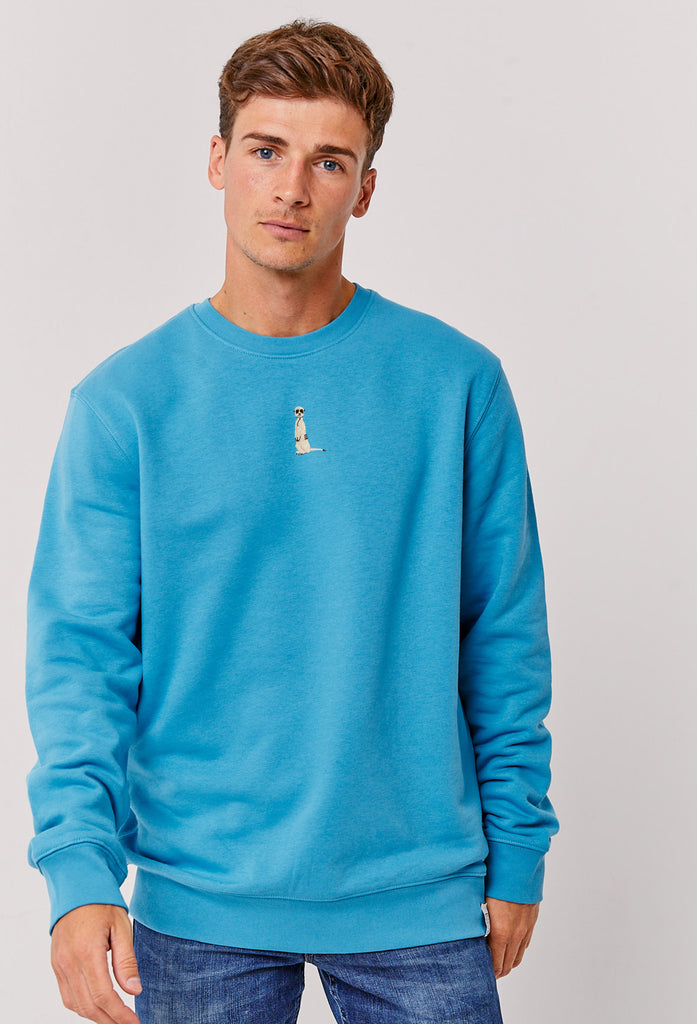 Meerkat Unisex Embroidered Organic Sustainable Sweatshirt Jumper Big Wild Thought