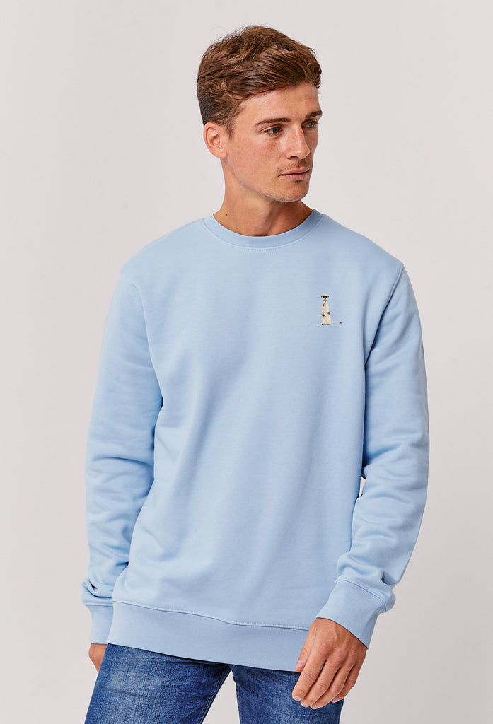 Meerkat Unisex Embroidered Organic Sustainable Sweatshirt Jumper Big Wild Thought