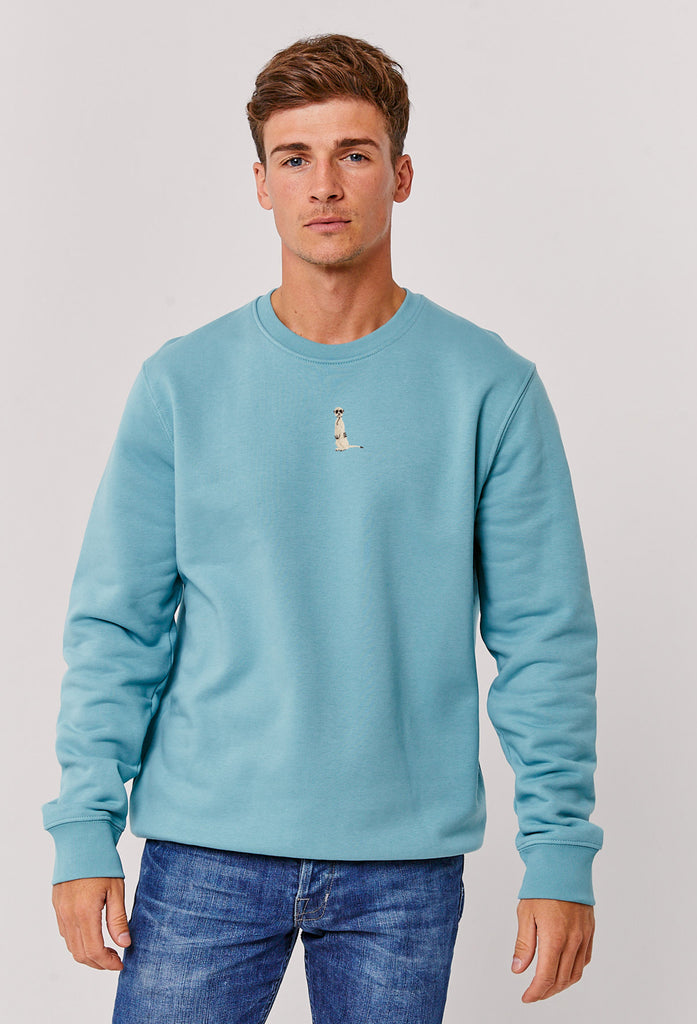 Meerkat Unisex Embroidered Organic Sustainable Sweatshirt Jumper Big Wild Thought