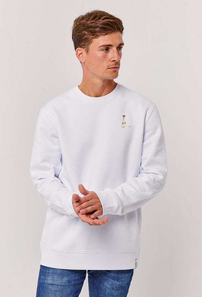 Meerkat Unisex Embroidered Organic Sustainable Sweatshirt Jumper Big Wild Thought
