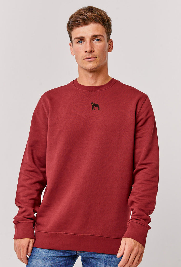 Chimpanzee Monkey Embroidered Organic Sustainable Sweatshirt Jumper Big Wild Thought