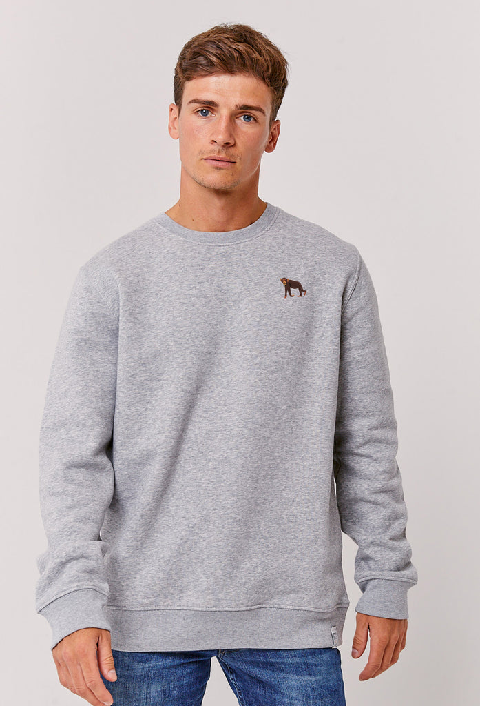 Chimpanzee Monkey Embroidered Organic Sustainable Sweatshirt Jumper Big Wild Thought