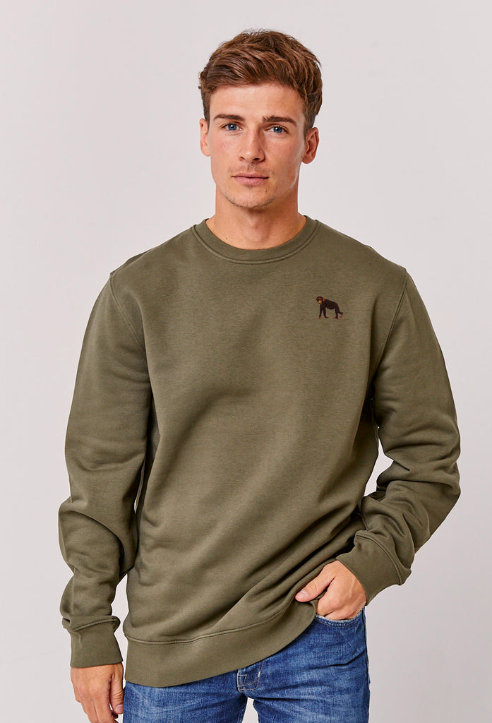 Chimpanzee Monkey Embroidered Organic Sustainable Sweatshirt Jumper Big Wild Thought