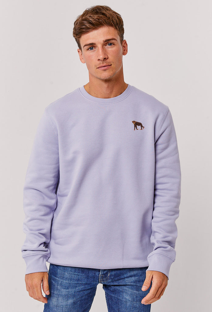 Chimpanzee Monkey Embroidered Organic Sustainable Sweatshirt Jumper Big Wild Thought