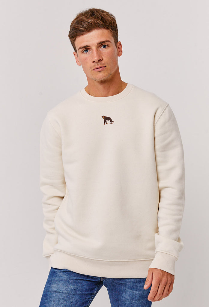 Chimpanzee Monkey Embroidered Organic Sustainable Sweatshirt Jumper Big Wild Thought