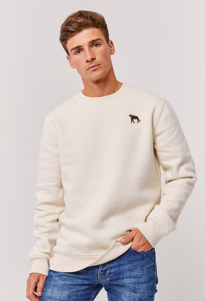 Chimpanzee Monkey Embroidered Organic Sustainable Sweatshirt Jumper Big Wild Thought