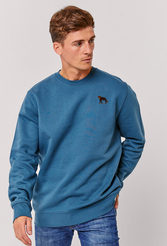 Chimpanzee Monkey Embroidered Organic Sustainable Sweatshirt Jumper Big Wild Thought