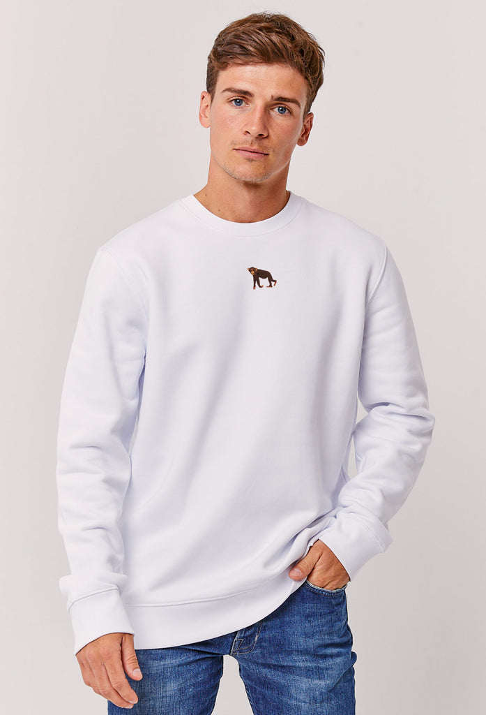 Chimpanzee Monkey Embroidered Organic Sustainable Sweatshirt Jumper Big Wild Thought