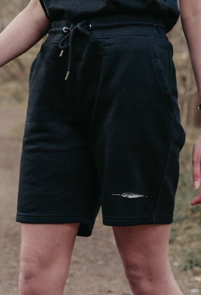 narwhal womens sweat shorts Big Wild Thought