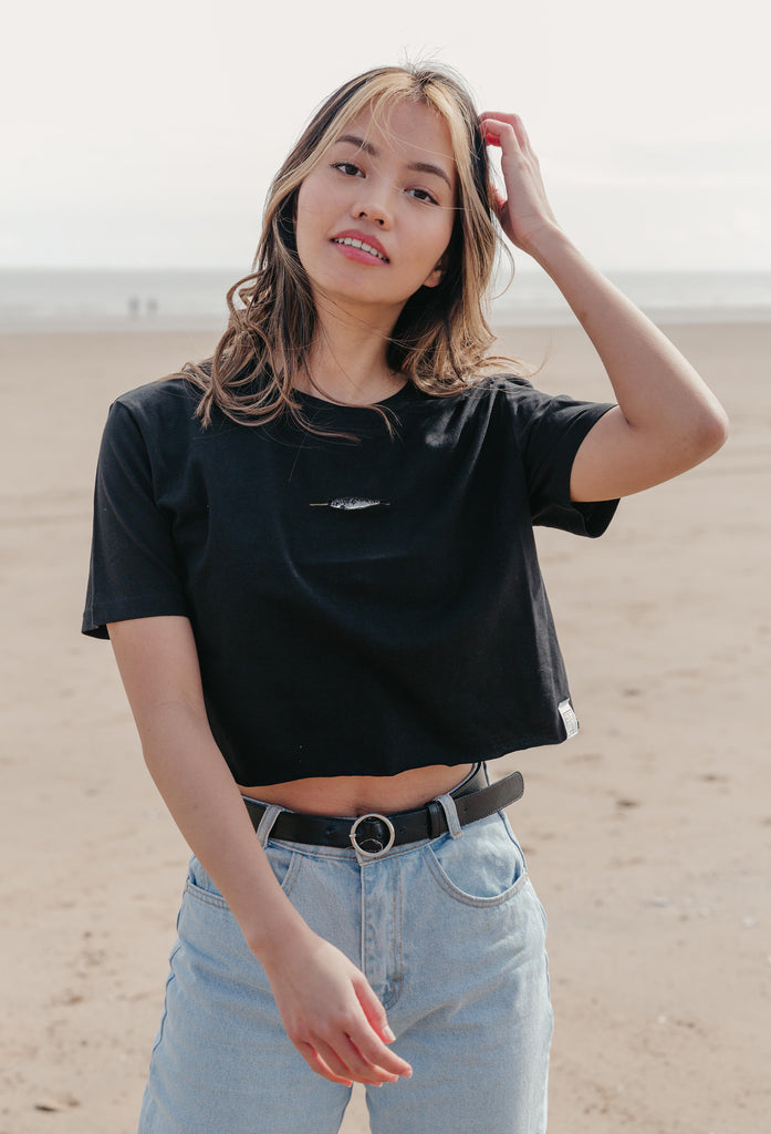 narwhal womens cropped t-shirt Big Wild Thought