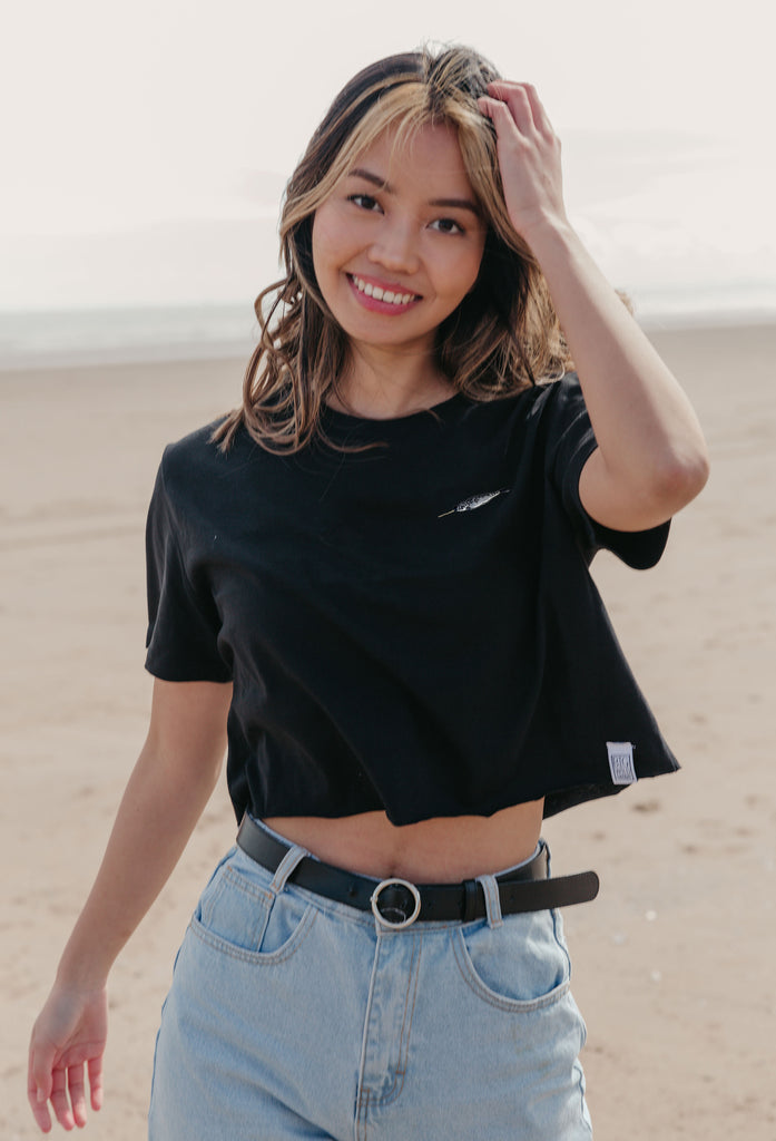 narwhal womens cropped t-shirt Big Wild Thought