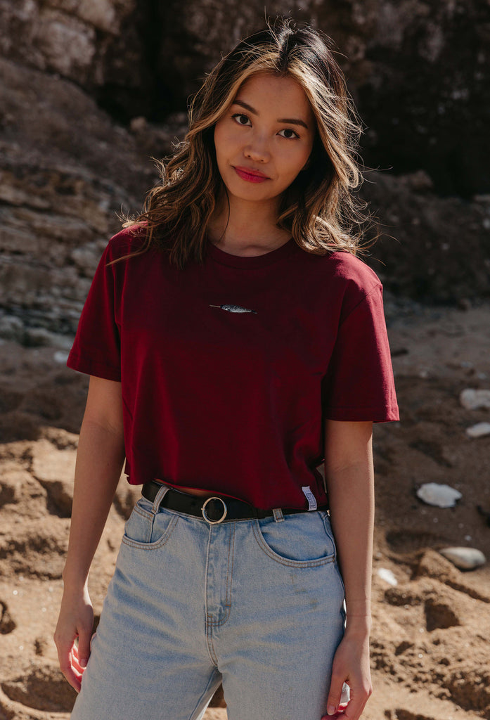 narwhal womens cropped t-shirt Big Wild Thought