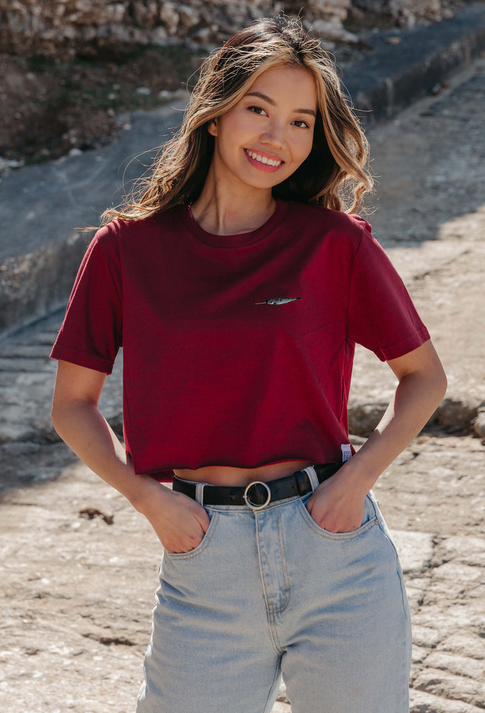 narwhal womens cropped t-shirt Big Wild Thought