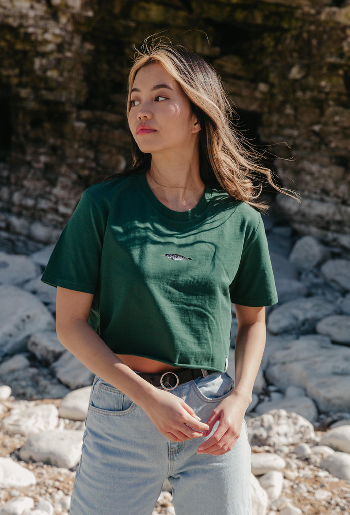 narwhal womens cropped t-shirt Big Wild Thought