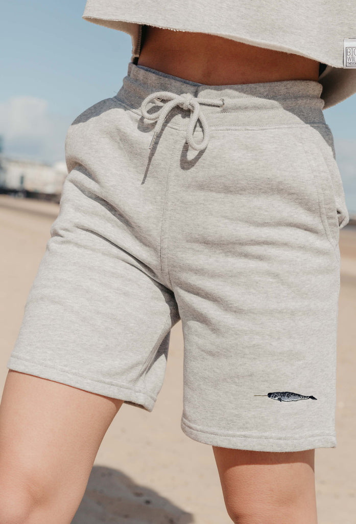 narwhal womens sweat shorts Big Wild Thought