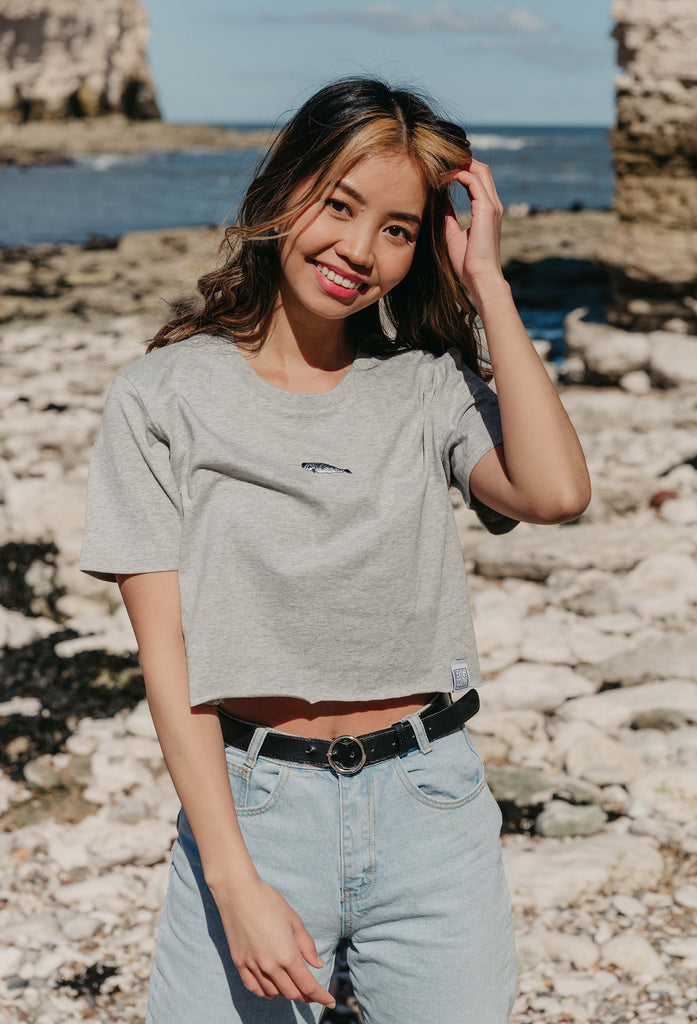 narwhal womens cropped t-shirt Big Wild Thought