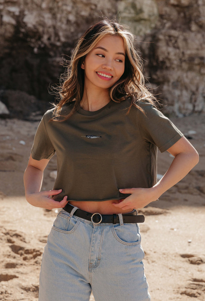 narwhal womens cropped t-shirt Big Wild Thought