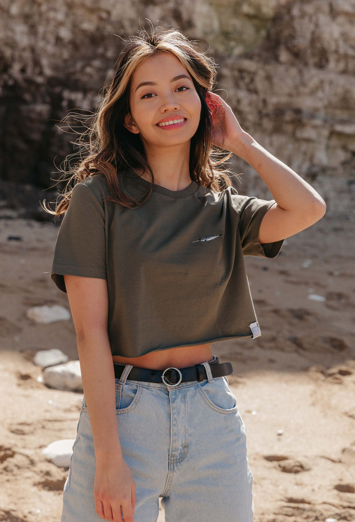 narwhal womens cropped t-shirt Big Wild Thought