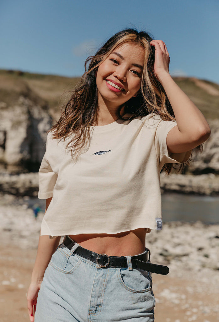 narwhal womens cropped t-shirt Big Wild Thought