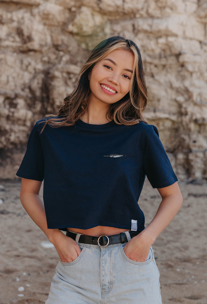 narwhal womens cropped t-shirt Big Wild Thought