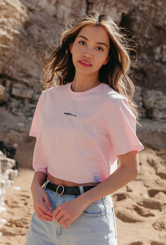 narwhal womens cropped t-shirt Big Wild Thought
